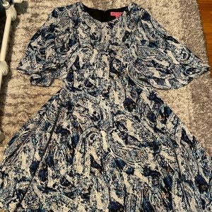 Betsey Johnson Blue Paisley Dress